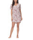 Women's Printed Short Sleeve Sleep Dress Nightgown