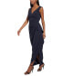 Фото #4 товара Women's Gathered Side-Slit V-Neck Gown