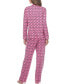 Women's 2 Piece Long Sleeve Heart Print Pajama Set