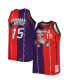 Men's Vince Carter Purple, Red Toronto Raptors Big and Tall Hardwood Classics 1998-99 Split Swingman Jersey