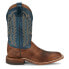 Justin Boots Poston Wide Square Toe Cowboy Mens Blue, Brown Casual Boots BR388