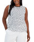 Plus Size Printed Sleeveless Top