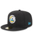 Фото #1 товара Men's Black West Michigan Whitecaps Authentic Collection Alternate Logo 59FIFTY Fitted Hat