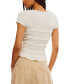 ფოტო #2 პროდუქტის Women's Krystal Textured V-Neck Tee