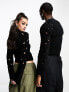 Фото #1 товара Reclaimed Vintage unisex 2 in 1 knitted fluffy distressed shrug and vest in black