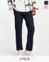 Фото #1 товара Pull&Bear 2 pack chinos in navy and beige