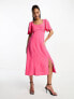 Фото #1 товара Nobody's Child Dee Dee linen blend midi dress in pink