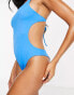 Weekday Open Back Cut Out Swimsuit in bright blue BLAU, M - EU 40-42 - фото #4