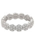 ფოტო #3 პროდუქტის Suzy Levian Sterling Silver Cubic Zirconia Floral Eternity Band Ring