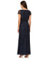 ფოტო #2 პროდუქტის Petite Floral Beaded Blouson Short-Sleeve Gown