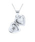 ფოტო #2 პროდუქტის Small Personalized CZ Carved Floral Flower Initial Heart Shape Photo Locket Hold Pictures Sterling Silver Lockets Necklace Pendant Customizable