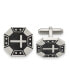 ფოტო #1 პროდუქტის Stainless Steel Brushed Black IP-plated Cross Cufflinks