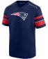 Фото #3 товара Men's Navy New England Patriots Textured Hashmark V-Neck T-shirt