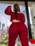 Фото #7 товара Labelrail x Holly Marston low rise fit and flare lace trousers co-ord in oxblood