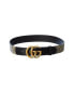 Фото #1 товара Gucci Double G Buckle Gg Supreme Canvas & Leather Belt Men's 70