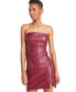 Фото #4 товара Women's Faux-Leather Strapless Mini Dress