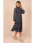 Women's Edwina Shirred Frill Long Sleeve Midi Dress