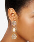 ფოტო #2 პროდუქტის Gold-Tone Pavé & Imitation Pearl Flower Cameo Triple Drop Earrings
