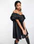 Фото #6 товара Something New X Naomi Anwer ruffle mini dress in black