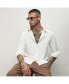 ფოტო #6 პროდუქტის Men's Ivory White Self-Design Wave Shirt