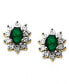 ფოტო #1 პროდუქტის Sapphire (1-1/3 ct. t.w.) and Diamond Accent Stud Earrings in 10k White Gold (Also in Emerald)