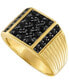 ფოტო #1 პროდუქტის Black Sapphire Ring (1-3/5 ct. t.w.) in 14k Gold-Plated Sterling Silver, Created for Macy's