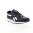 Фото #4 товара Reebok Rewind Run Mens Black Synthetic Lace Up Lifestyle Sneakers Shoes