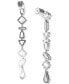 ფოტო #4 პროდუქტის Rhodium-Plated Mixed Crystal Linear Drop Earrings