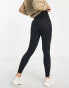 Stradivarius Tall seamless ribbed leggings in black Черный, XS - фото #2