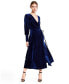 Фото #1 товара Women Current Mood Velvet Wrap Dress