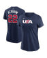ფოტო #1 პროდუქტის Women's Clayton Kershaw Navy USA Baseball 2023 World Baseball Classic Name and Number T-shirt