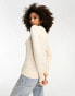 River Island crew neck fine knit top in cream