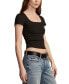 ფოტო #3 პროდუქტის Women's Scoop-Neck Short Sleeve Corset T-Shirt
