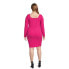 Фото #5 товара Madden NYC Juniors Women's Plus Size Textured Dress 3X Pink Polyester Pullover