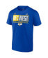 Фото #3 товара Men's Royal Los Angeles Rams 2021 Nfc West Division Champions Blocked Favorite T-shirt
