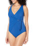 Фото #1 товара Gottex 292809 Women's Standard Vogue V Neck Surplice One Piece, Deep Blue, 42