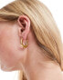 Lost Souls stainless steel 18ct gold plated geo hoop earrings