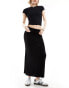 Фото #2 товара Stradivarius STR midi skirt with side split in black