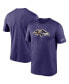 Фото #1 товара Men's Purple Baltimore Ravens Logo Essential Legend Performance T-shirt
