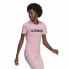 Women’s Short Sleeve T-Shirt Adidas Loungewear Essentials Slim Logo Pink