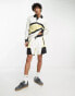 Фото #1 товара HUGO Dalvador colourblock jersey shorts in off white and yellow