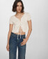 ფოტო #1 პროდუქტის Women's Bow Closure Knitted Top