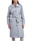Фото #1 товара Women's Petite Single-Breasted Hooded Belted Trench Coat