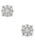 ფოტო #1 პროდუქტის Diamond Cluster Stud Earrings (1/4 ct. t.w.) in 14k White Gold