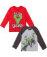 ფოტო #1 პროდუქტის Toddler Boys Avengers Spider-Man Iron Man Captain America Hulk Black Panther Miles 2 Pack Long Sleeve T-Shirts to