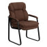 Фото #4 товара Brown Microfiber Executive Side Reception Chair With Sled Base