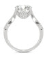 ფოტო #4 პროდუქტის Moissanite Round Twisted Shank Ring (2-9/10 ct. tw. Diamond Equivalent) in 14k White Gold