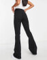 Фото #4 товара Pieces Petite Peggy high waisted flare jeans in black