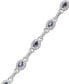 ფოტო #1 პროდუქტის Sterling Silver Bracelet, Sapphire (2-5/8 ct. t.w.) and Diamond (1/4 ct. t.w.) Oval Link Bracelet