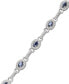 ფოტო #1 პროდუქტის Sterling Silver Bracelet, Sapphire (2-5/8 ct. t.w.) and Diamond (1/4 ct. t.w.) Oval Link Bracelet